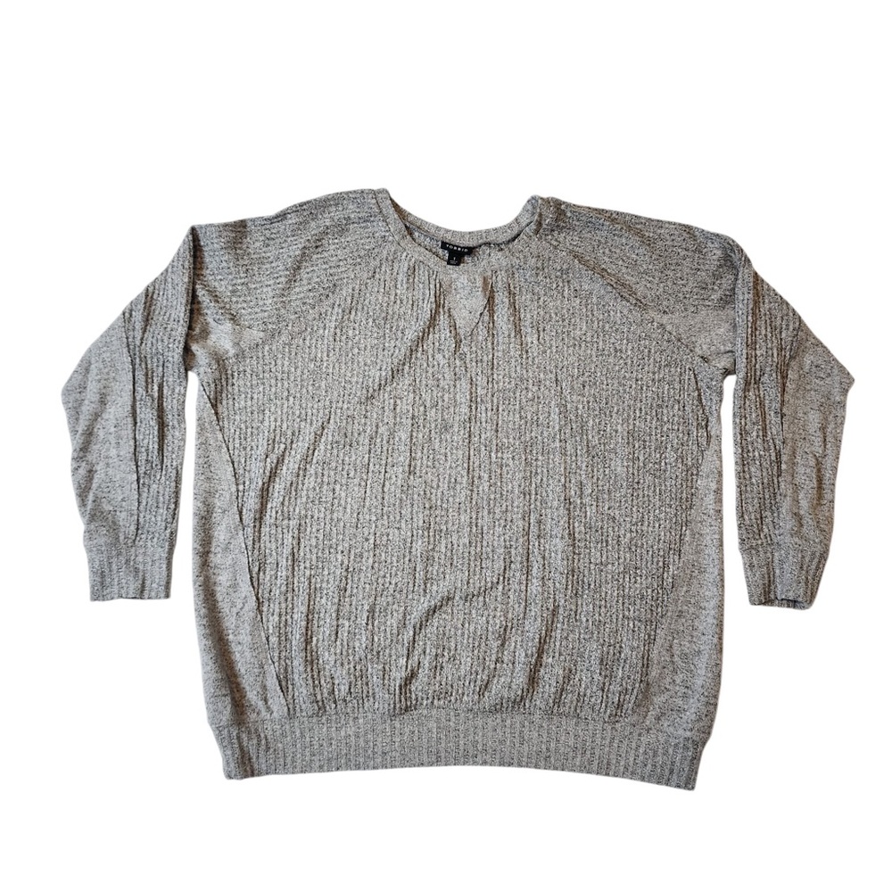 Torrid Sweater Womens 1X  Light Gray Pullover Crewneck Rayon Blend Ribbed